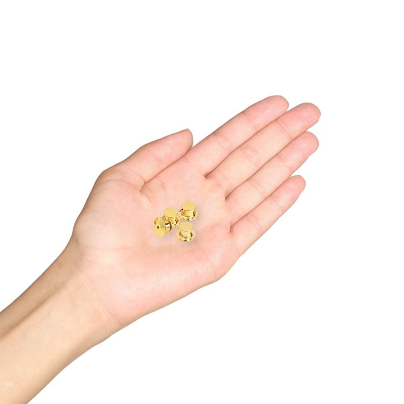 DYWISHKEY 50 Pieces Metal Pin Keepers Backs, Locking Pin Keepers Backs (No Tool Required) (Gold) - Image 4